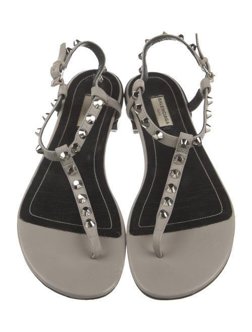Balenciaga Leather Studded Accents Sandals