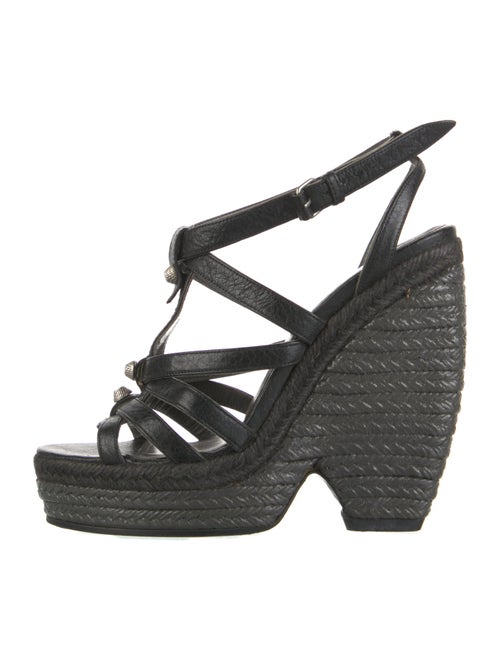 Balenciaga Leather Studded Accents Espadrilles