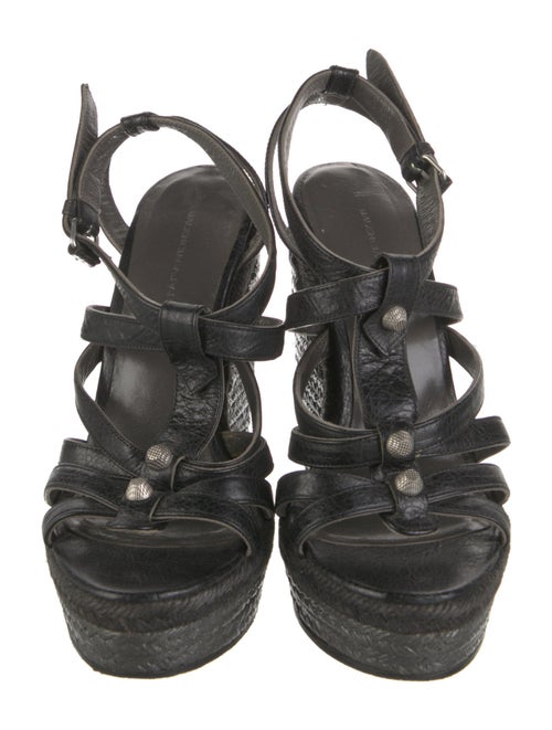 Balenciaga Leather Studded Accents Espadrilles