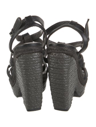 Balenciaga Leather Studded Accents Espadrilles