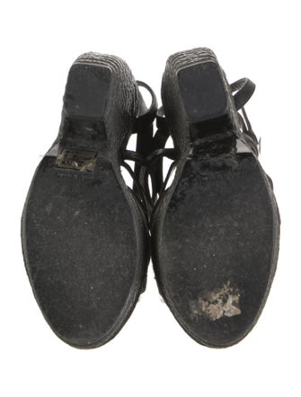 Balenciaga Leather Studded Accents Espadrilles