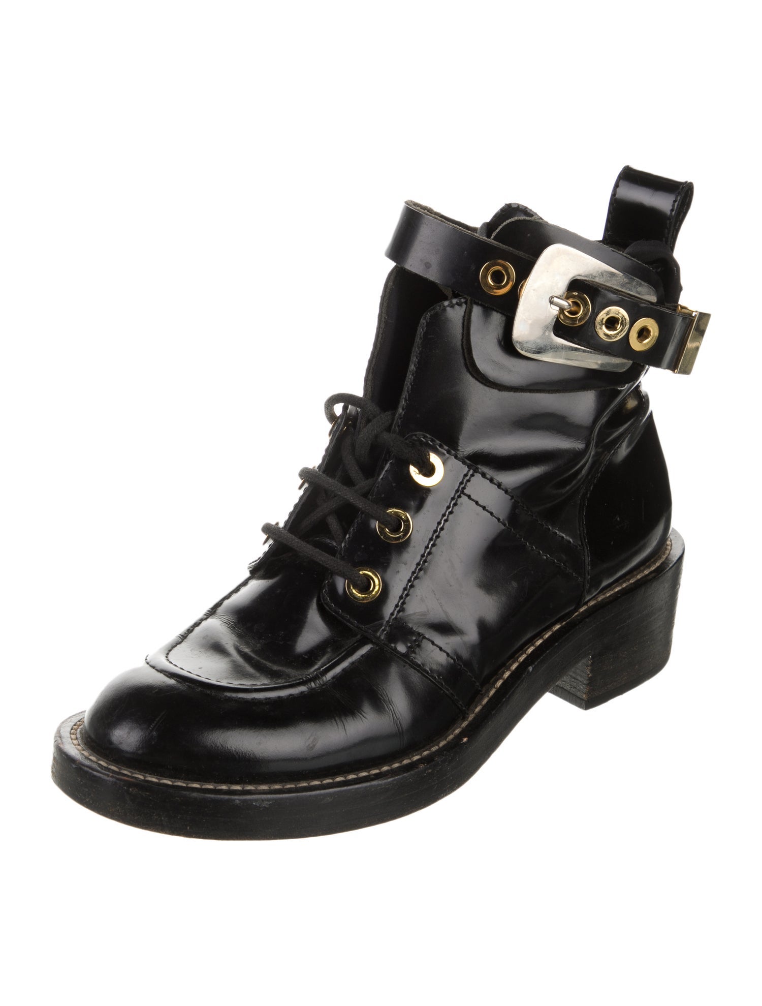 Balenciaga Leather Combat Boots