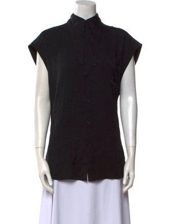 Balenciaga 2017 Silk Button-Up Top