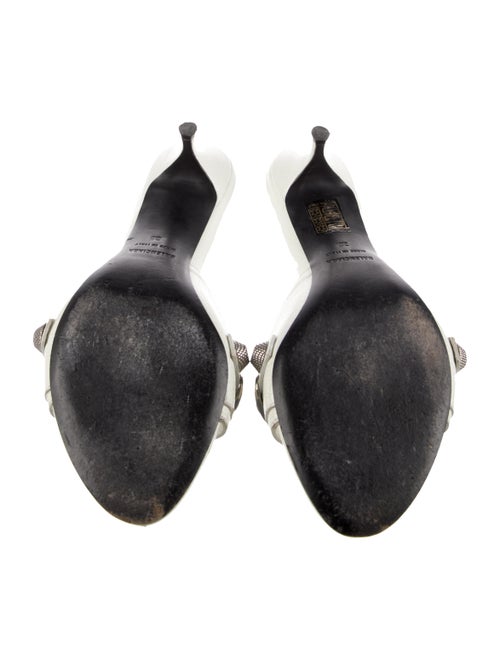 Balenciaga Leather Studded Accents Slides