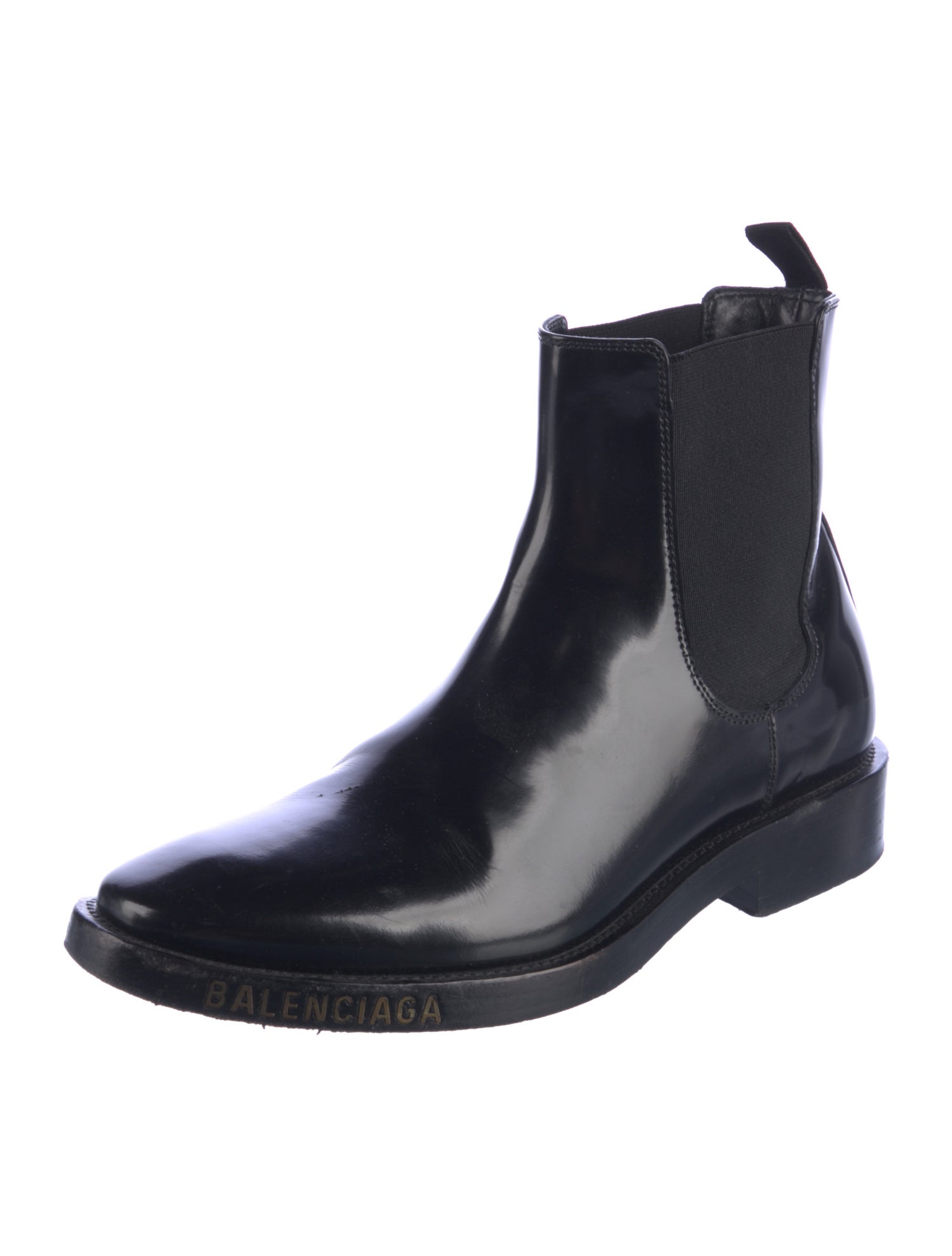 Balenciaga Patent Leather Chelsea Boots