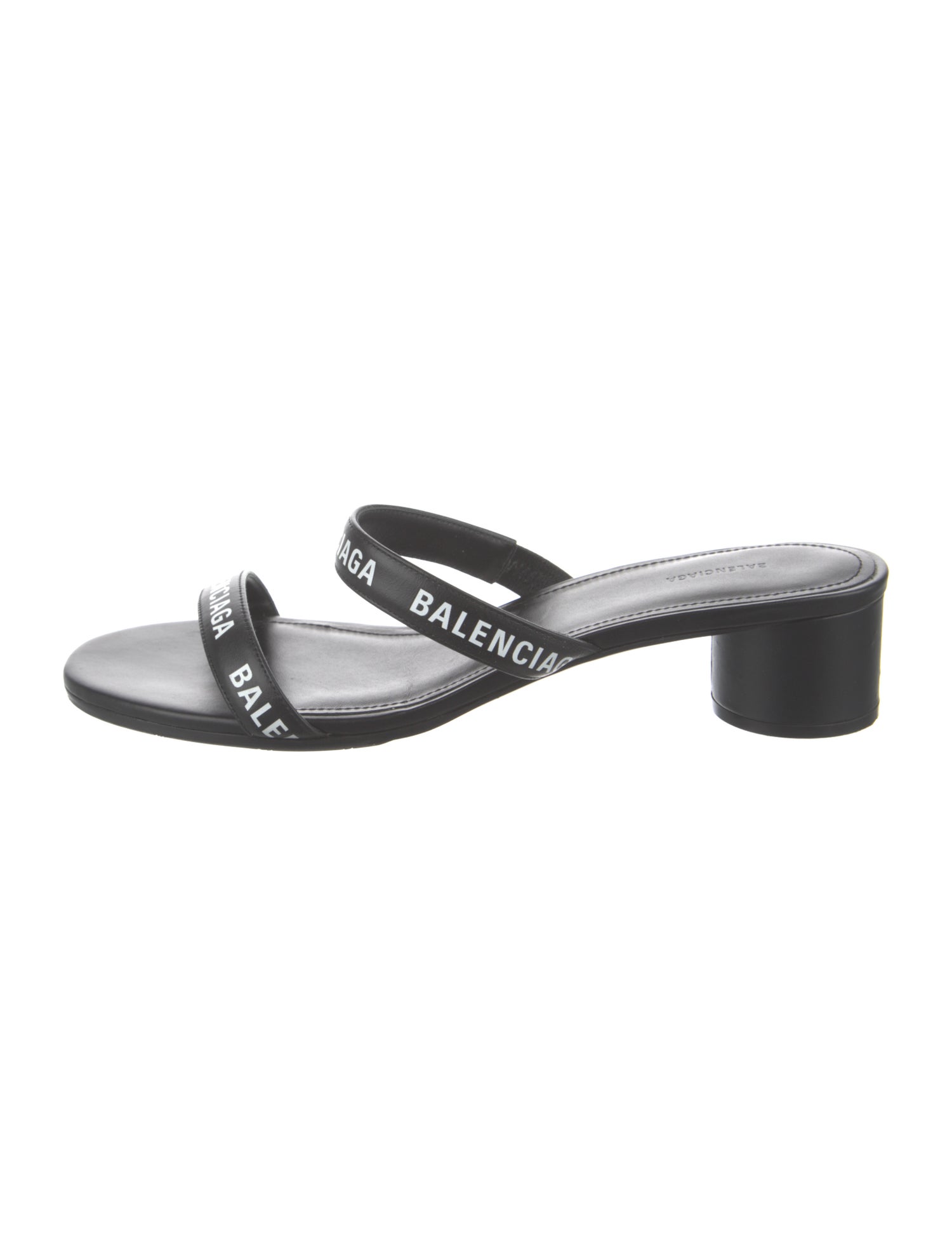 Balenciaga Leather Printed Slides