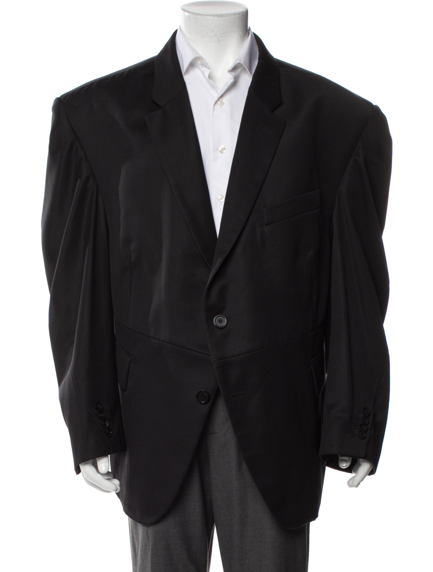 Balenciaga BALENCIAGA Black Wool Twisted Sleeve Jacket