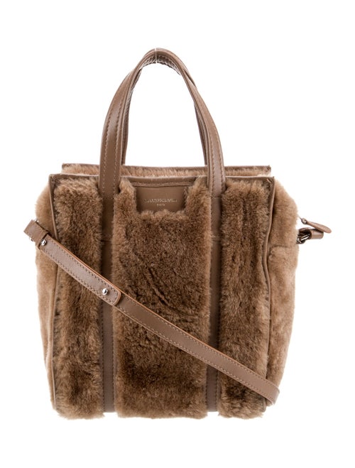 Balenciaga Shearling Bazar Shopper Tote XS