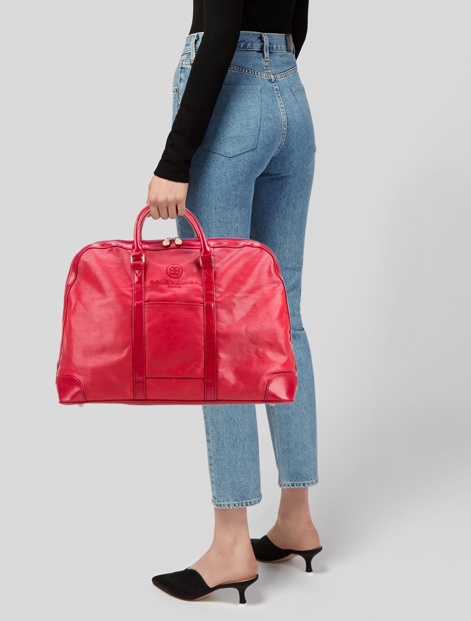Balenciaga Leather Weekender Bag