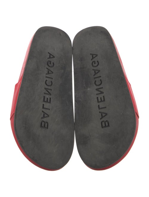 Balenciaga Leather Graphic Print Slides