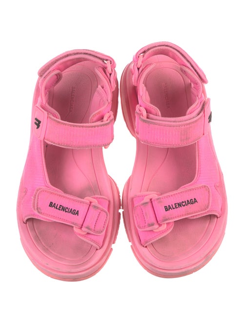 Balenciaga Canvas Embroidered Accent Slingback Sandals