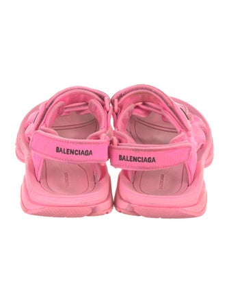 Balenciaga Canvas Embroidered Accent Slingback Sandals