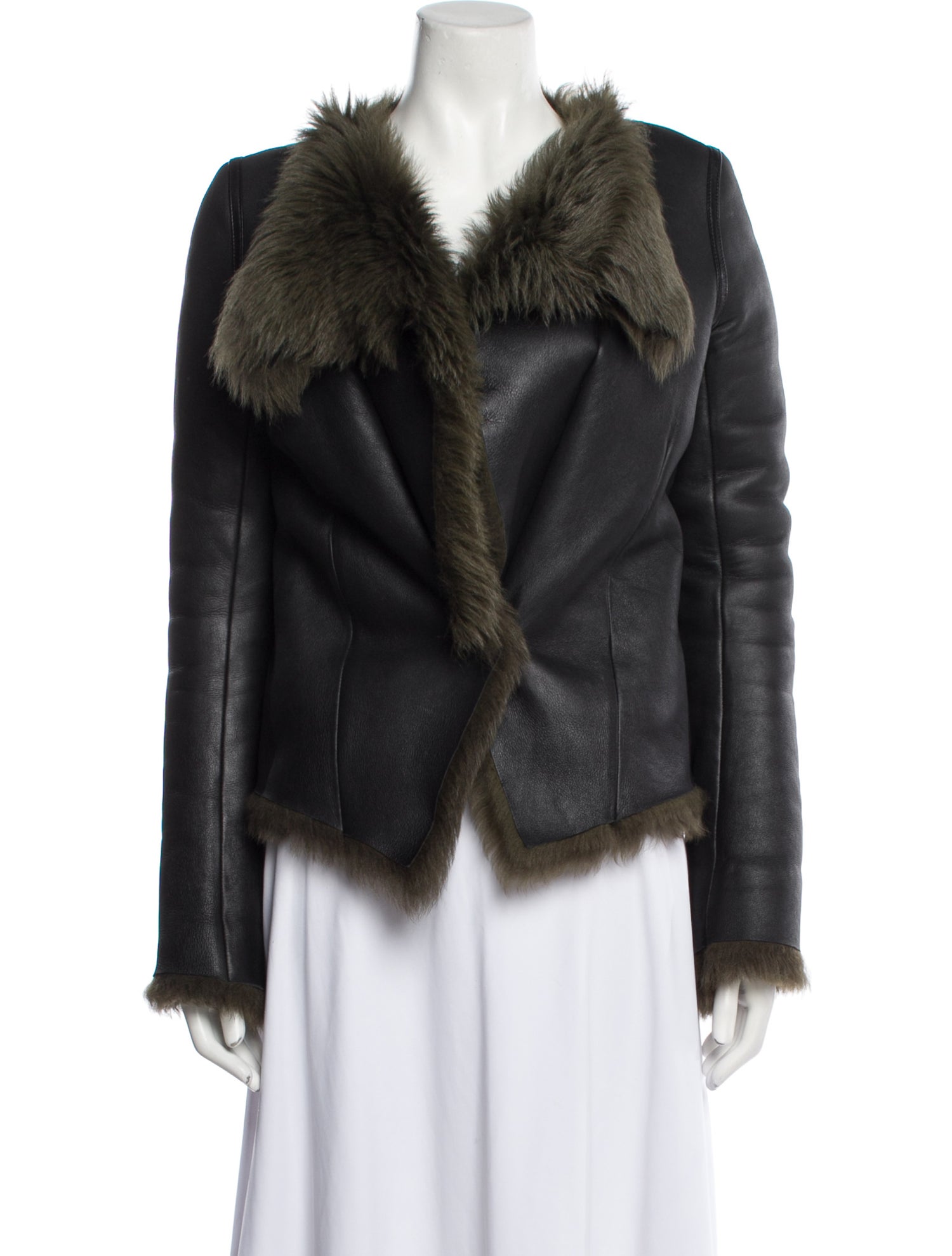 Balenciaga 2012 Lamb Leather Faux Fur Jacket
