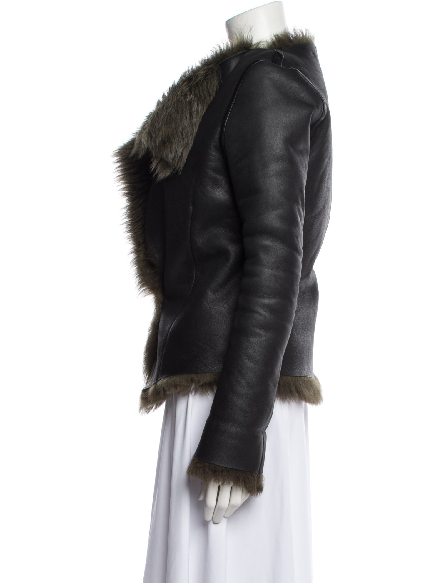 Balenciaga 2012 Lamb Leather Faux Fur Jacket