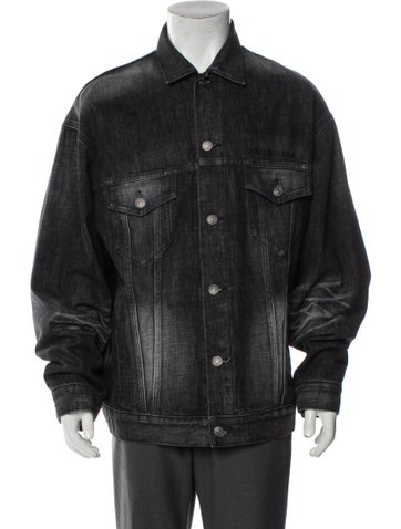 Balenciaga Outerwear 2019 Signature Logo Denim Jacket XS