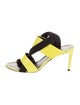 Balenciaga Leather Colorblock Pattern Slingback Sandals