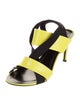 Balenciaga Leather Colorblock Pattern Slingback Sandals