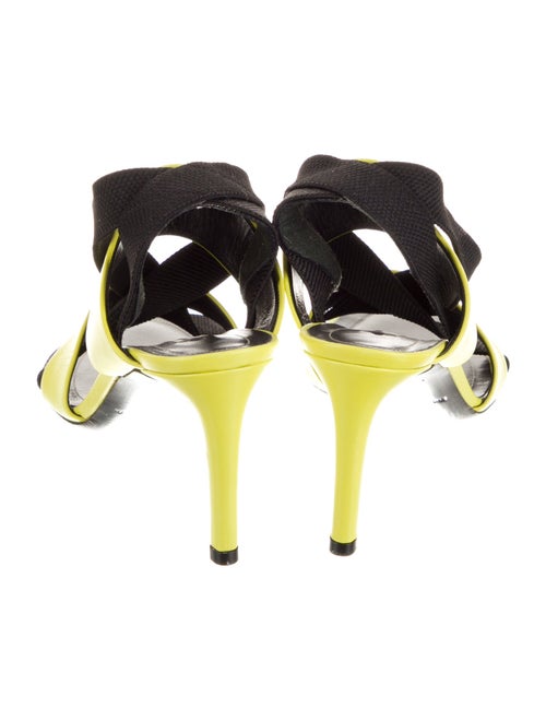 Balenciaga Leather Colorblock Pattern Slingback Sandals