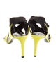 Balenciaga Leather Colorblock Pattern Slingback Sandals