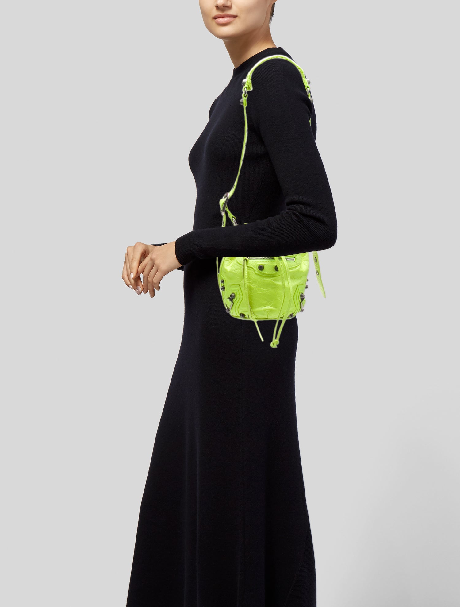 Balenciaga Leather Bucket Bag 2023