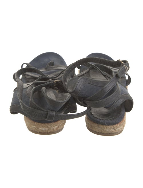 Balenciaga Canvas Leather Trim Embellishment Espadrilles