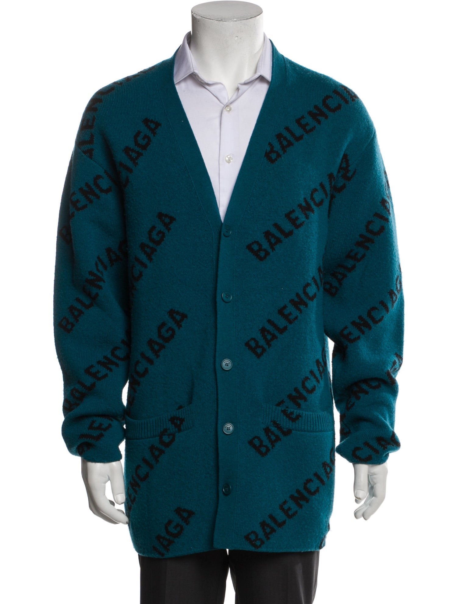 Balenciaga 2021 'All-Over-Logo' Cardigan