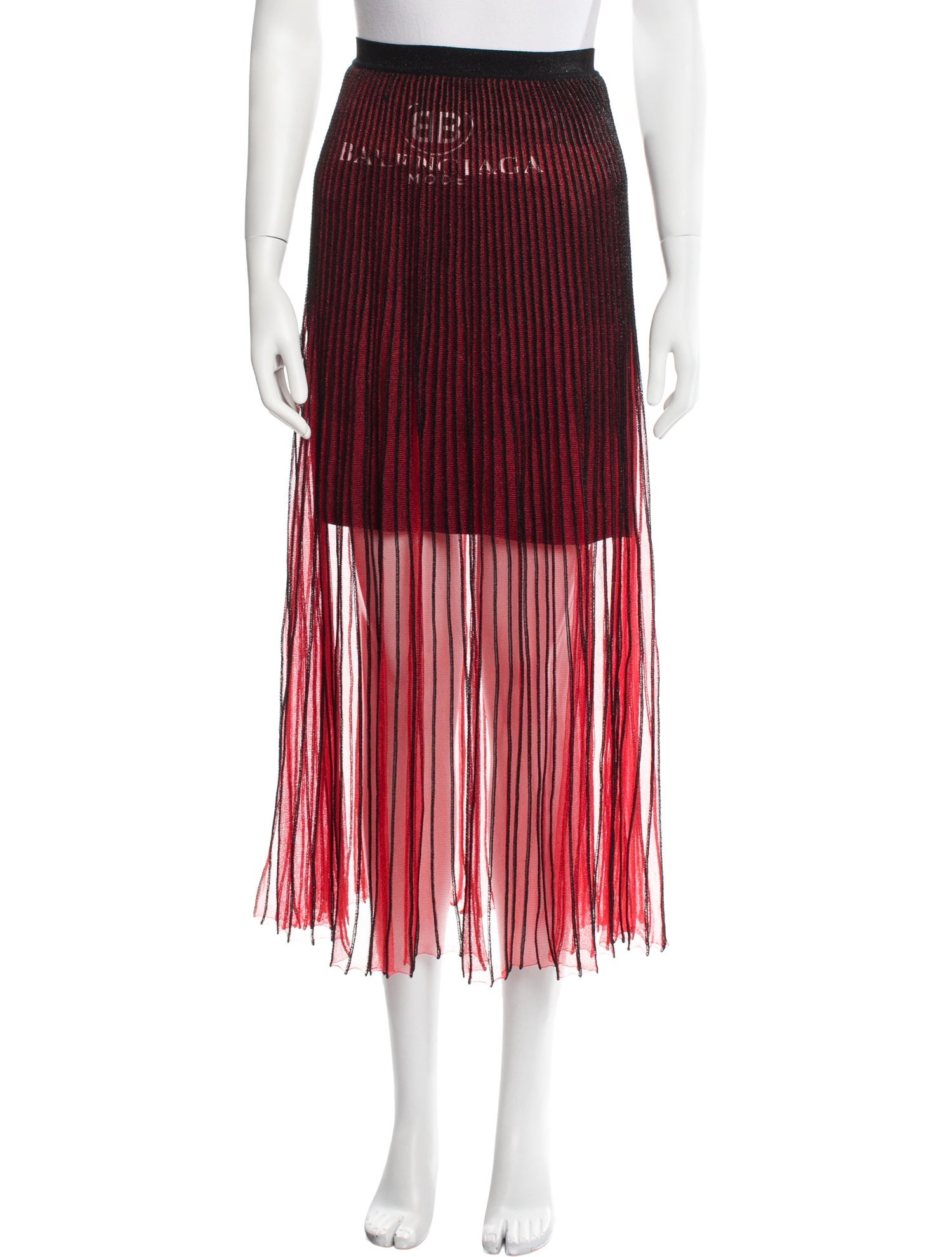 Balenciaga Striped Midi Length Skirt