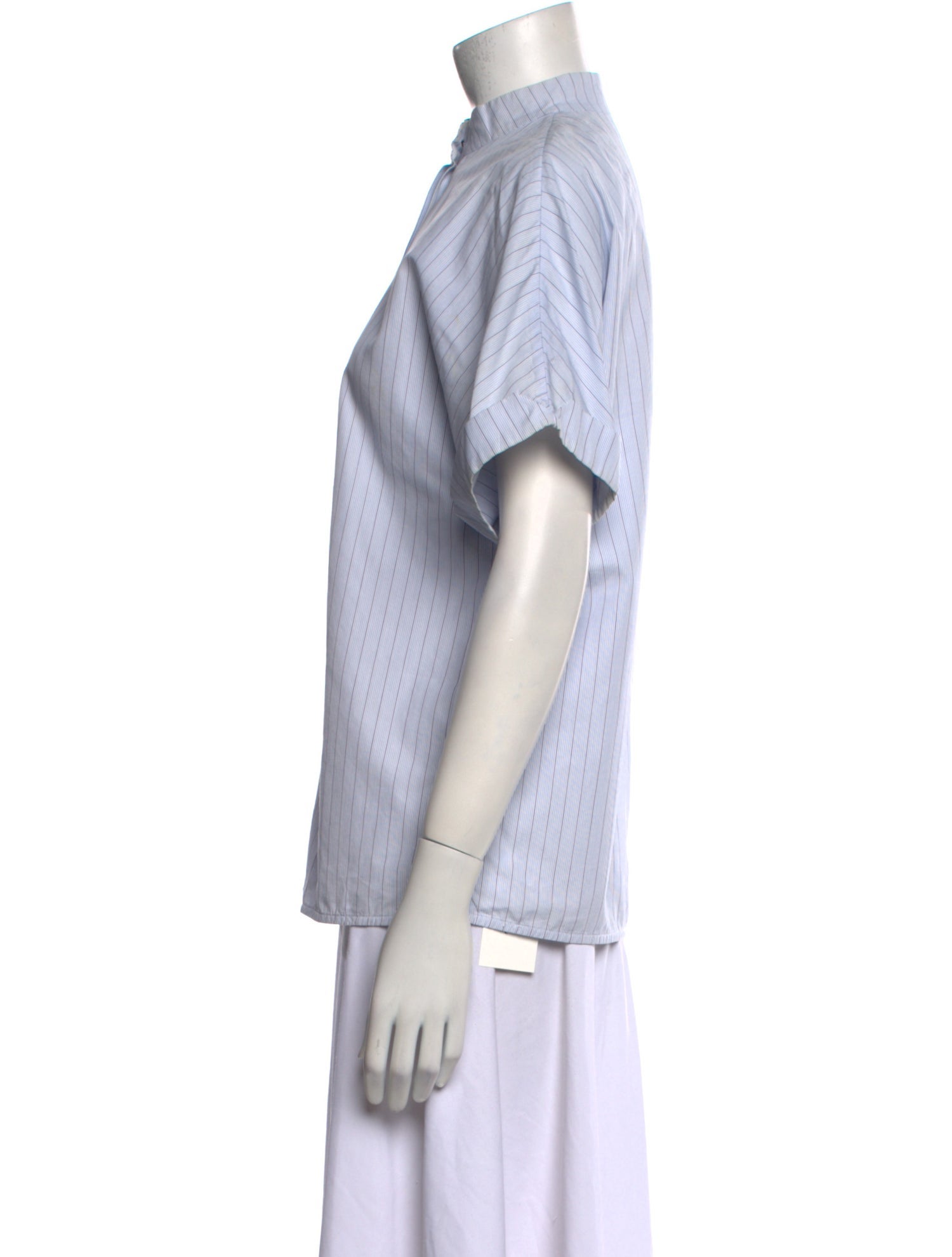 Balenciaga 2015 Striped Button-Up Top