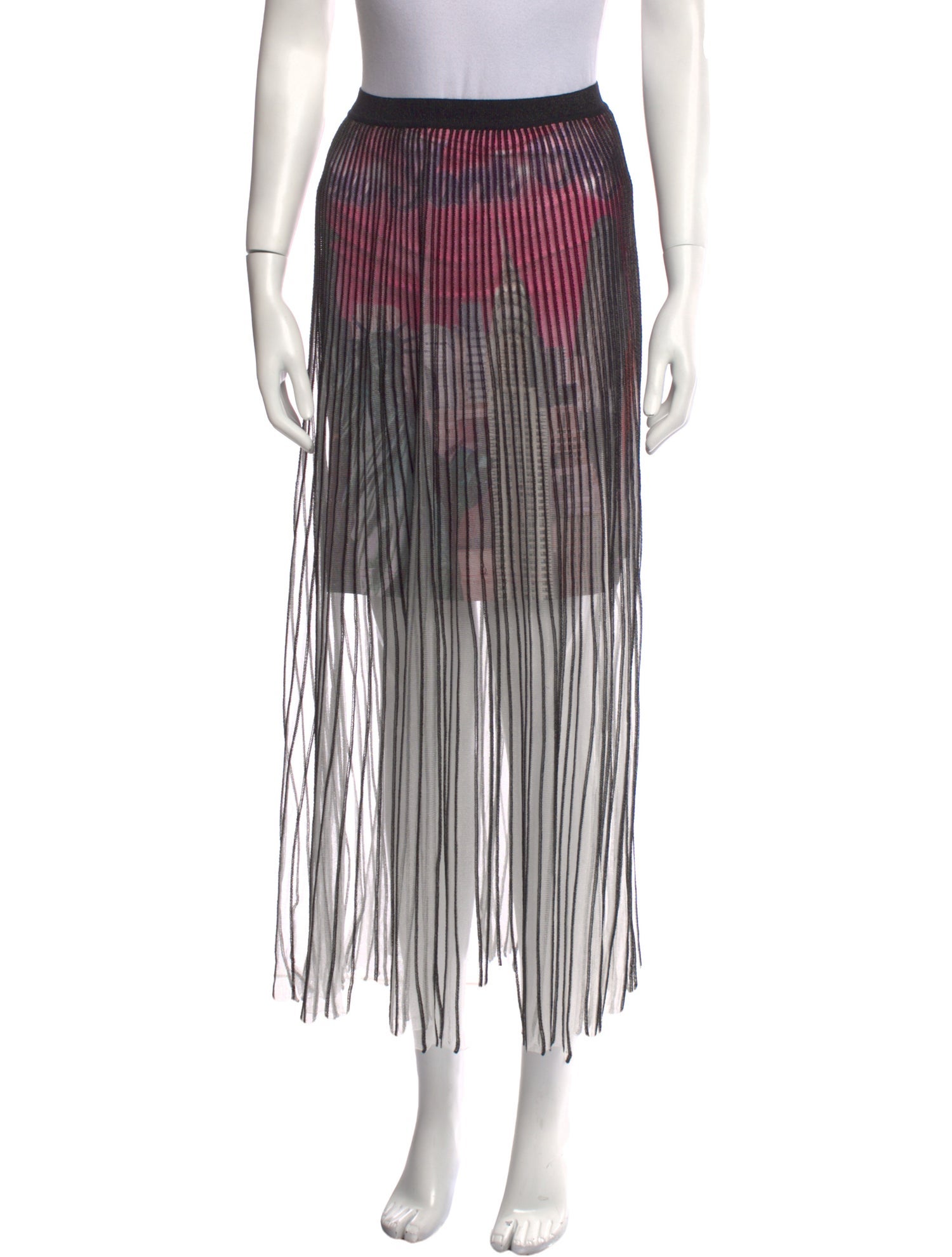 Balenciaga Striped Midi Length Skirt