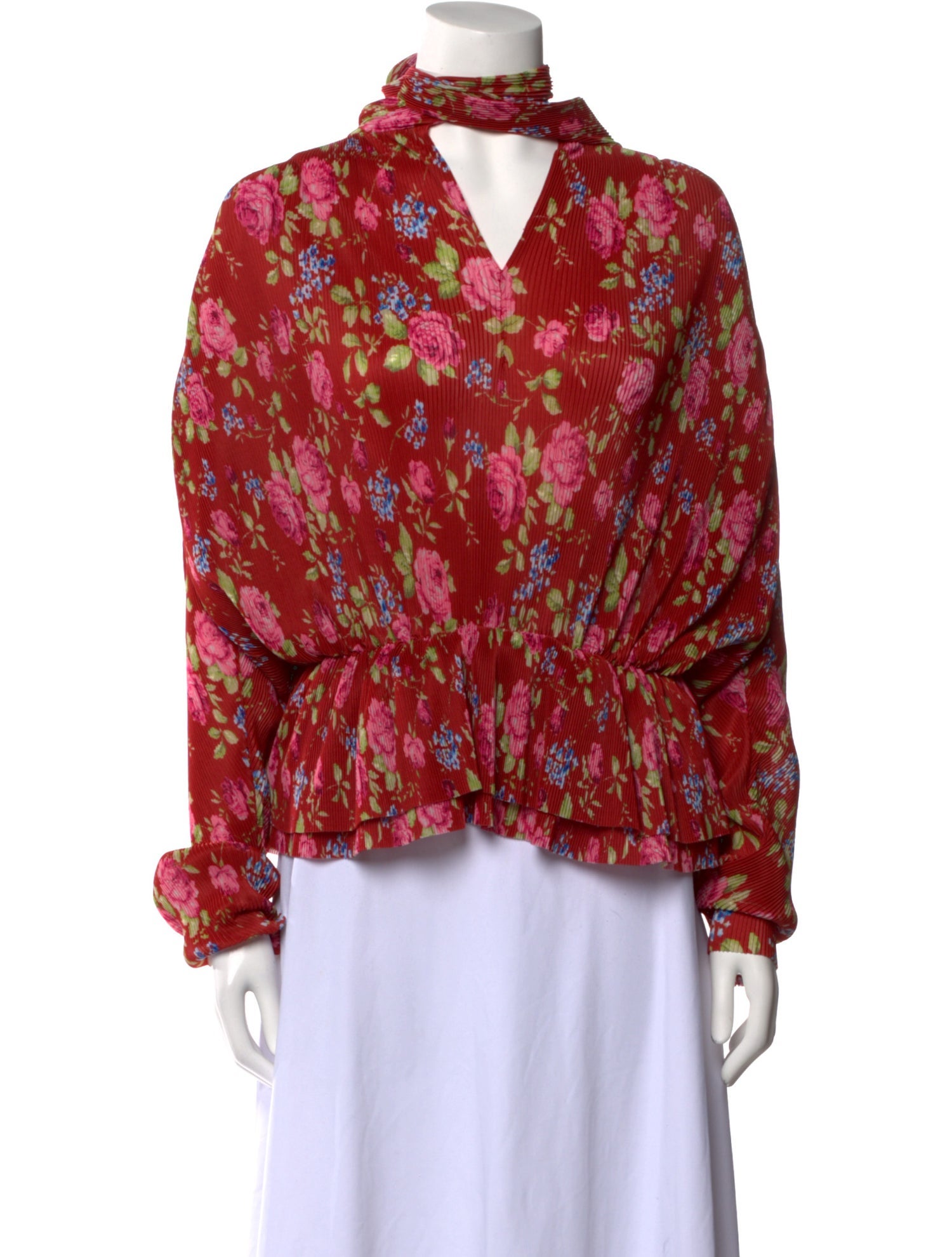 Balenciaga 2017 Floral Print Blouse