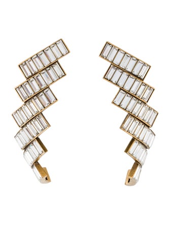 Balenciaga Crystal Sculptural Drop Earrings