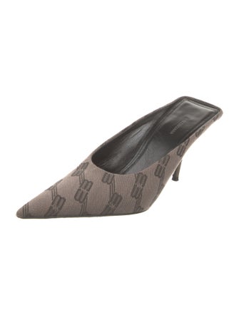 Balenciaga Monogram Pattern Canvas Mules