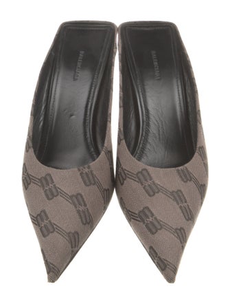 Balenciaga Monogram Pattern Canvas Mules