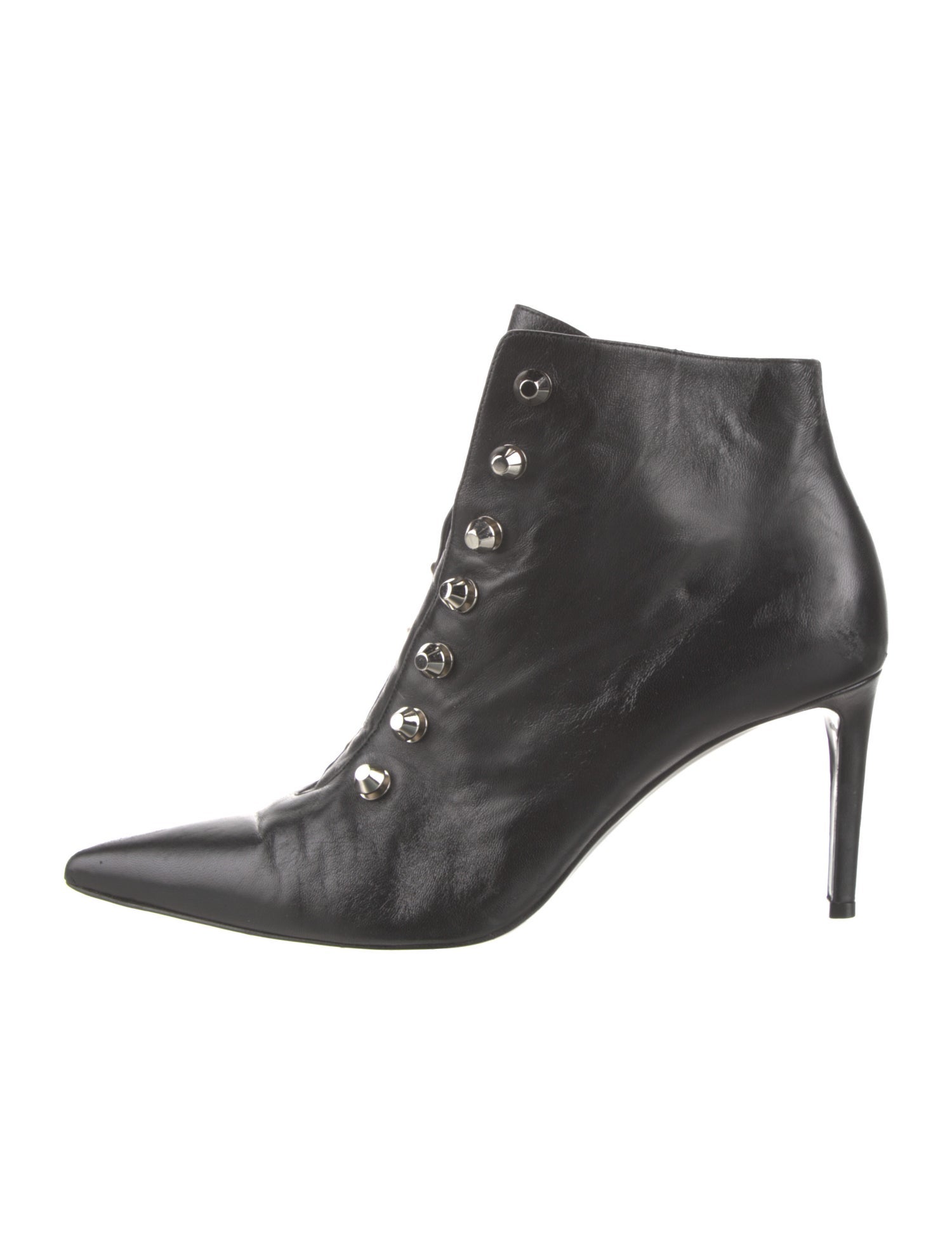 Balenciaga Leather Studded Accents Boots