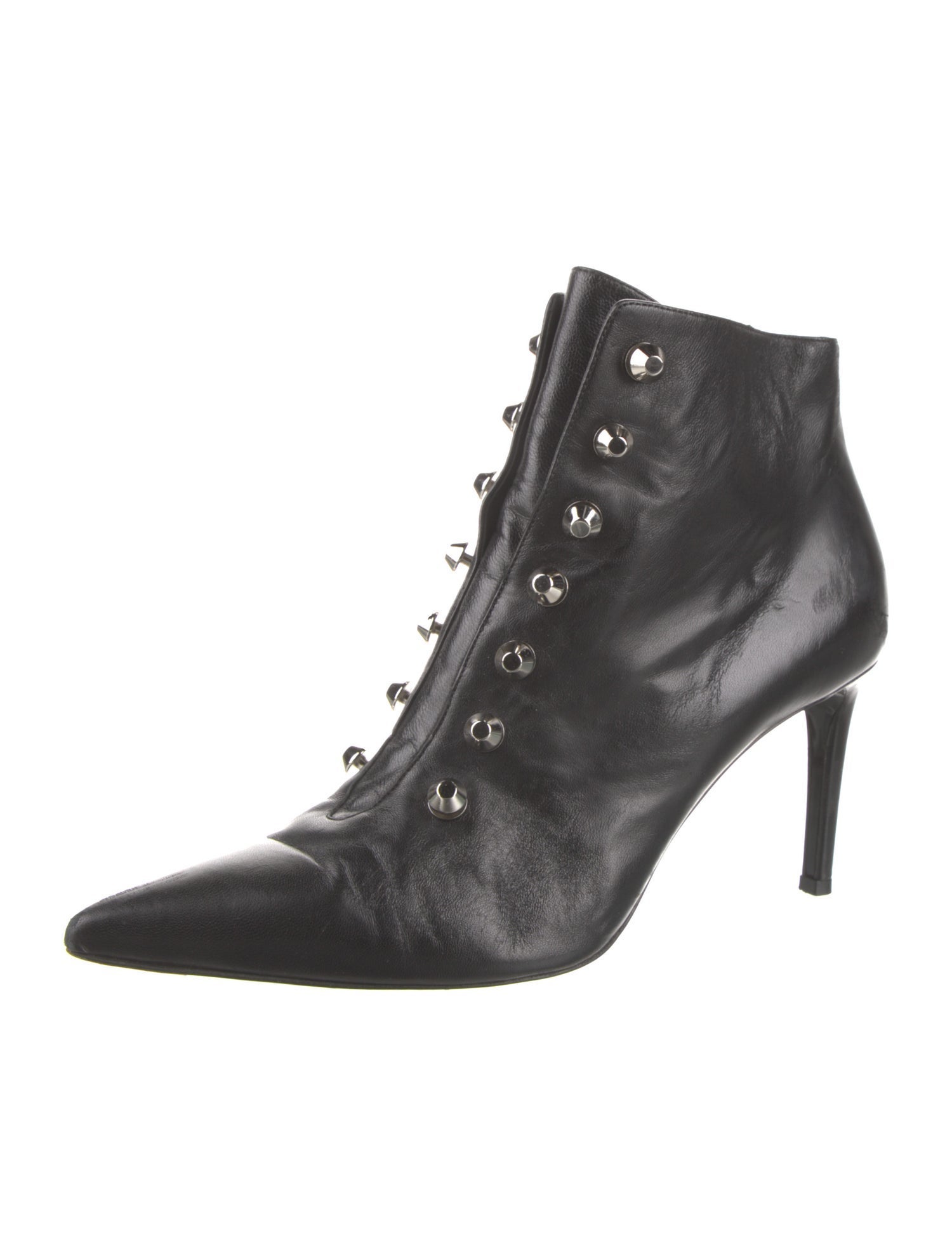 Balenciaga Leather Studded Accents Boots