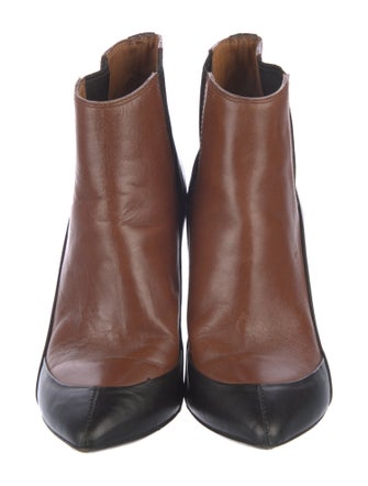 Balenciaga Leather Colorblock Pattern Chelsea Boots