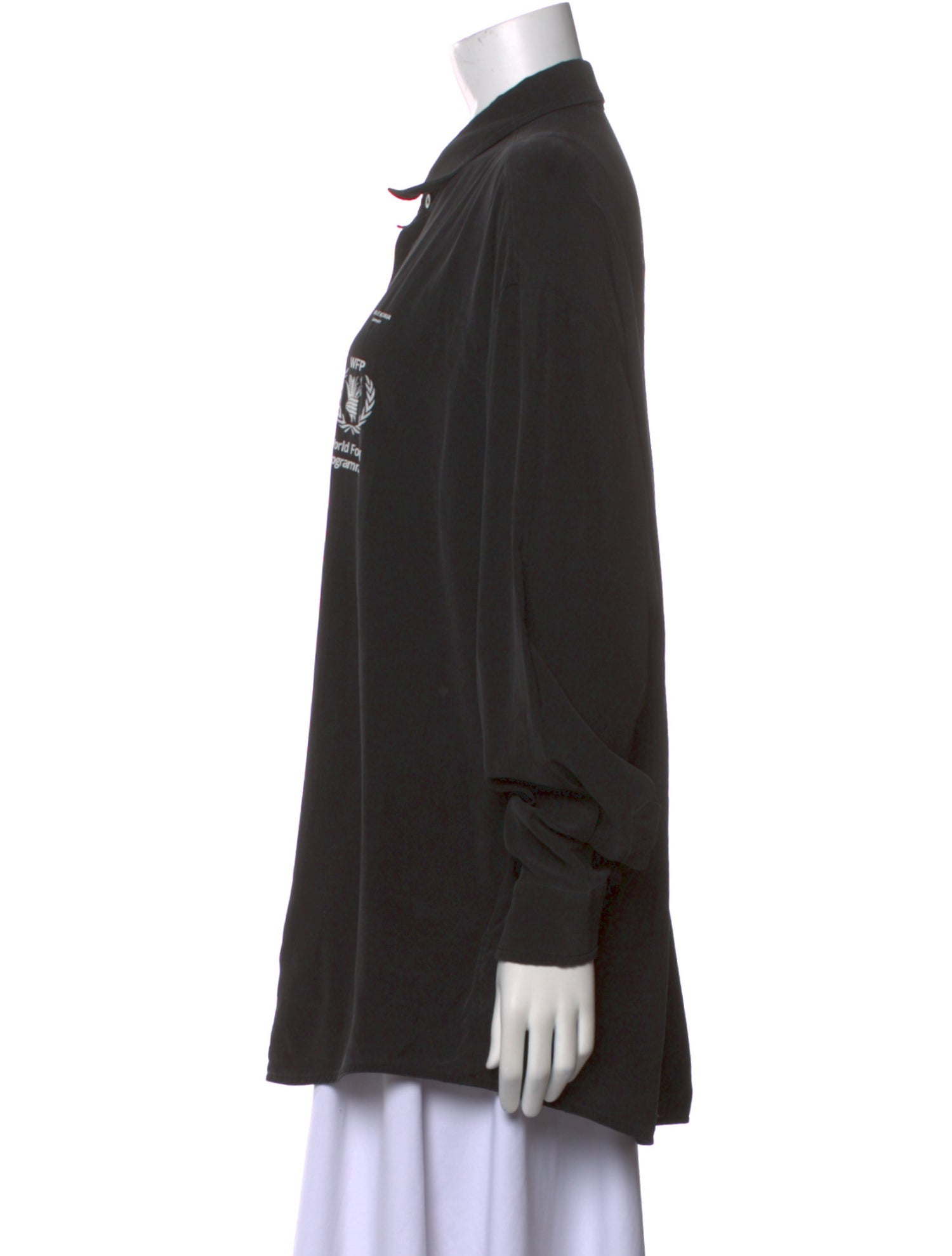 Balenciaga 2018 Silk Button-Up Top