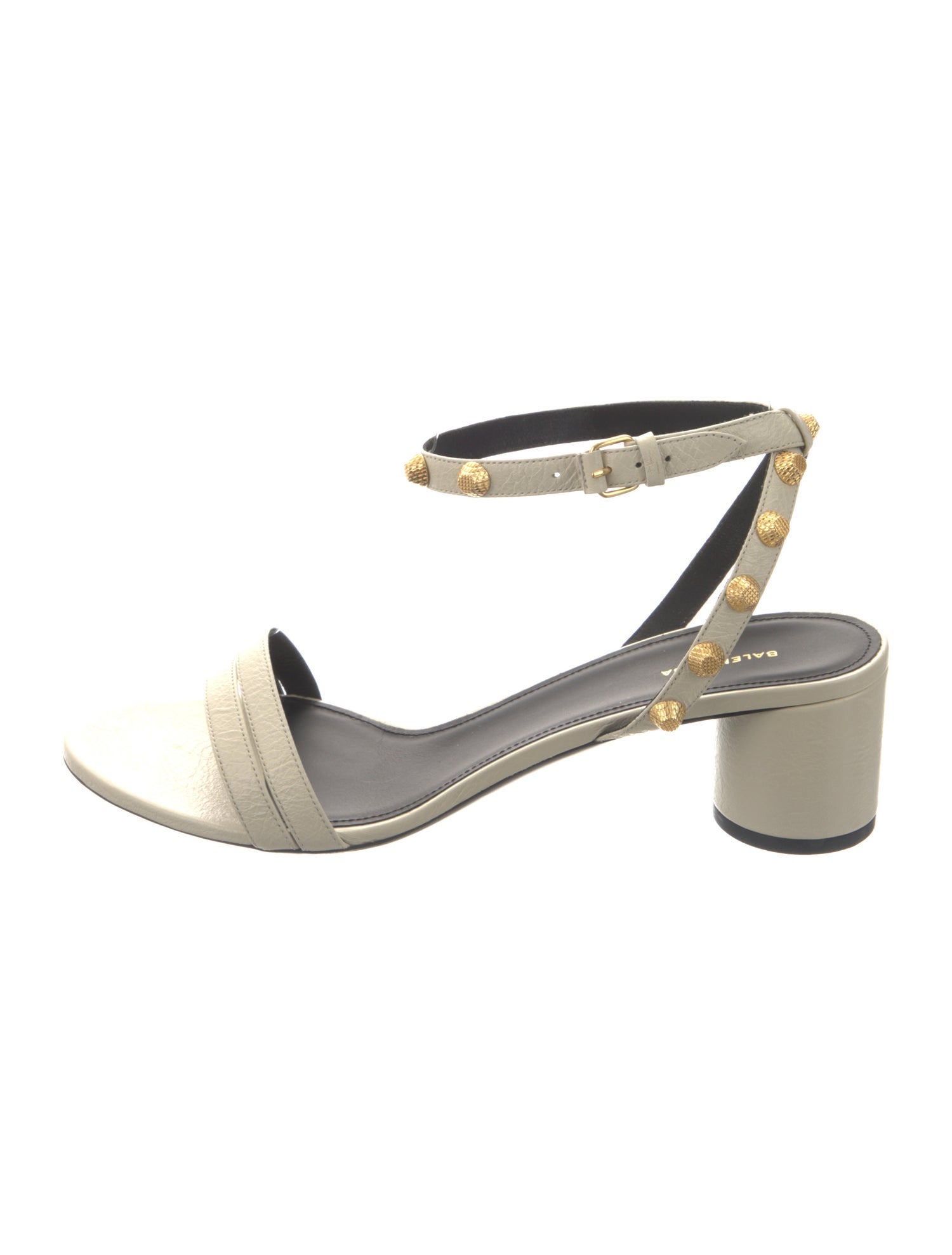 Balenciaga Leather Studded Accents Sandals