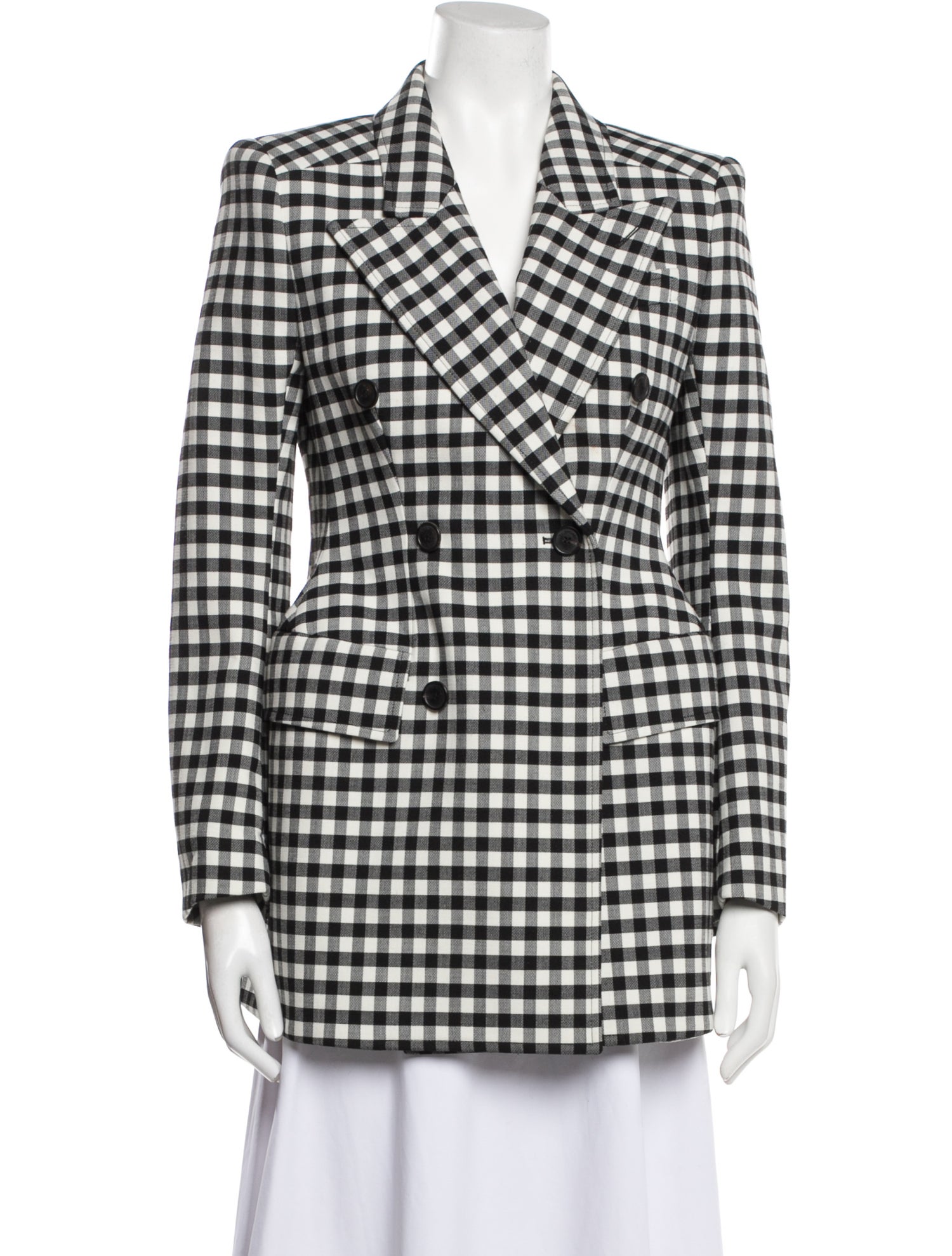 Balenciaga 2018 Plaid Print Blazer