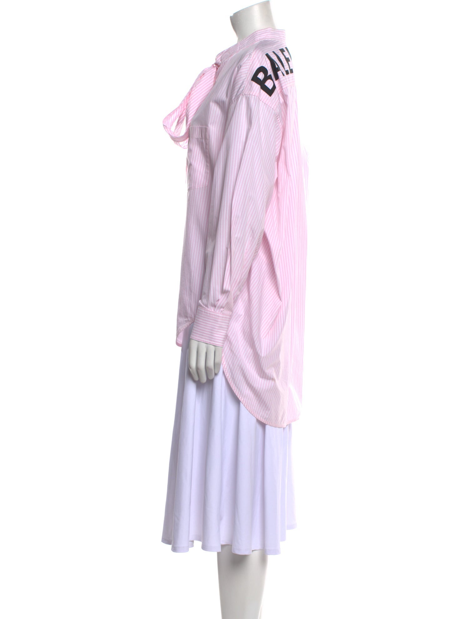 Balenciaga 2019 Striped Button-Up Top