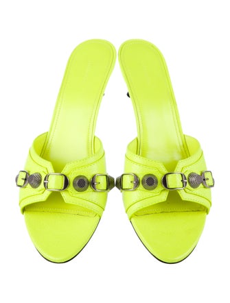 Balenciaga Leather Studded Accents Slides