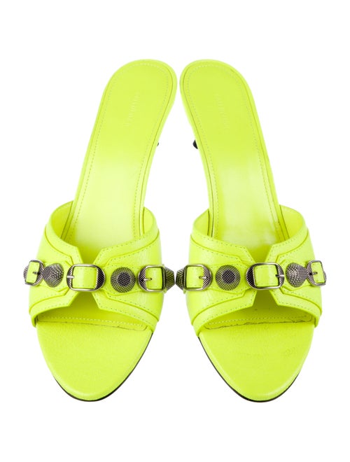 Balenciaga Leather Studded Accents Slides