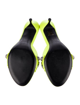 Balenciaga Leather Studded Accents Slides