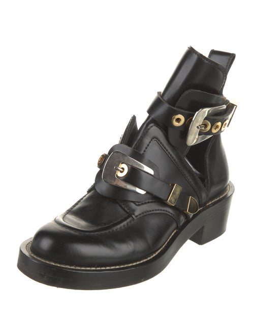 Balenciaga Buckle Leather Combat Boots
