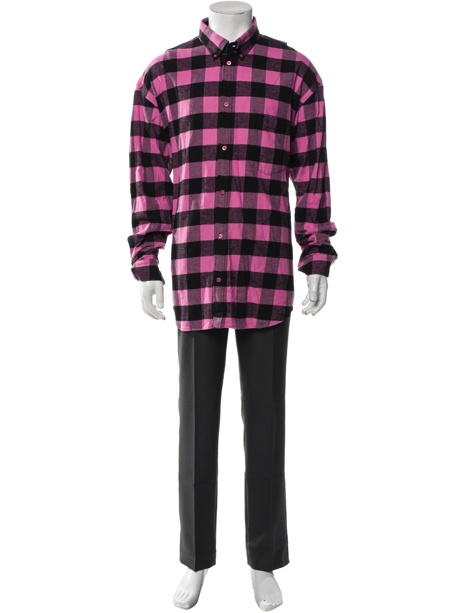 Balenciaga 2020 Plaid Print Shirt