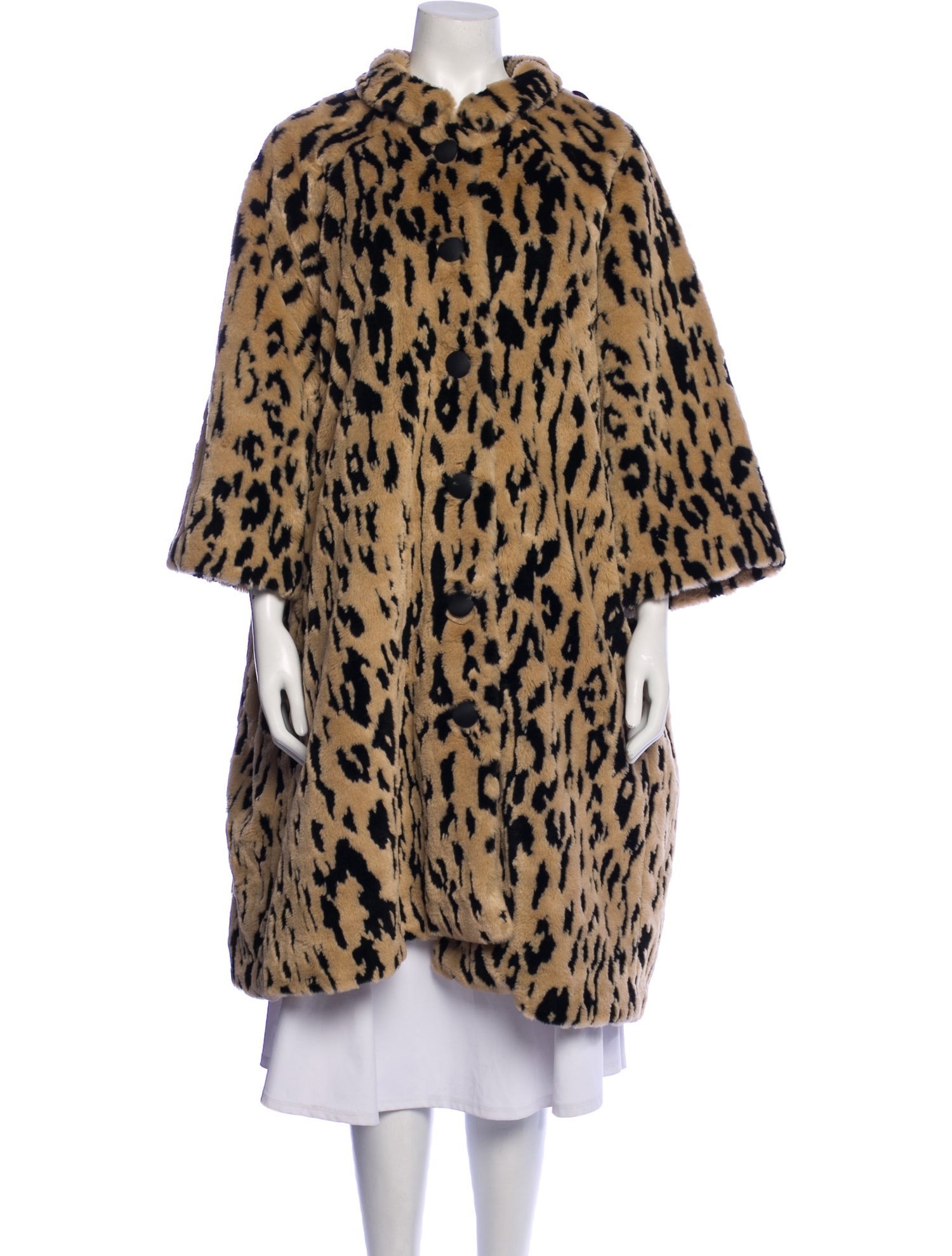 Balenciaga Animal Print Faux Fur Coat