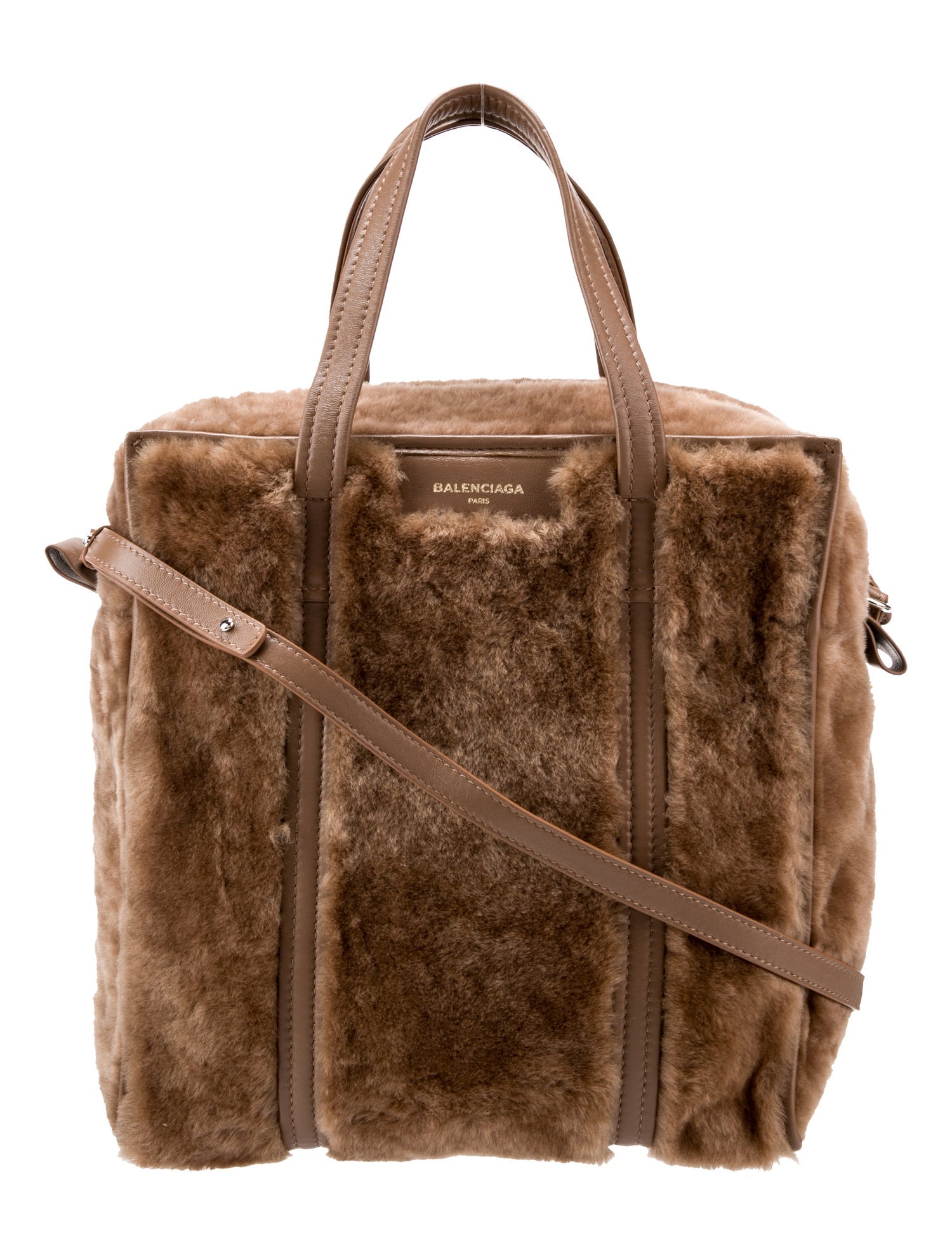 Balenciaga Fur Bazar Shopper Small