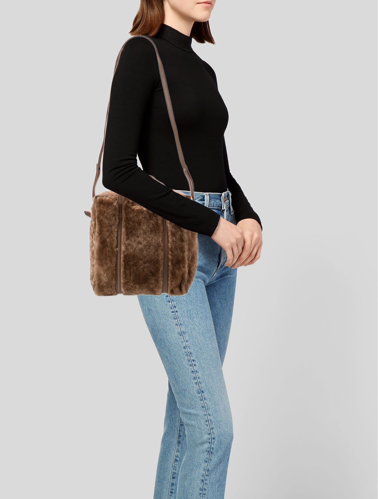 Balenciaga Fur Bazar Shopper Small