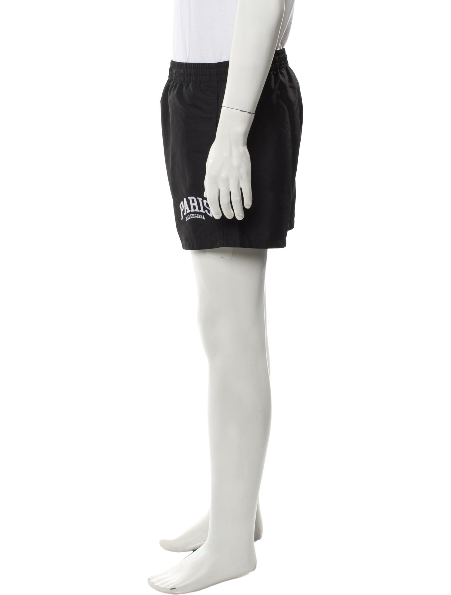 Balenciaga Graphic Print Embroidered Accent Swim Trunks