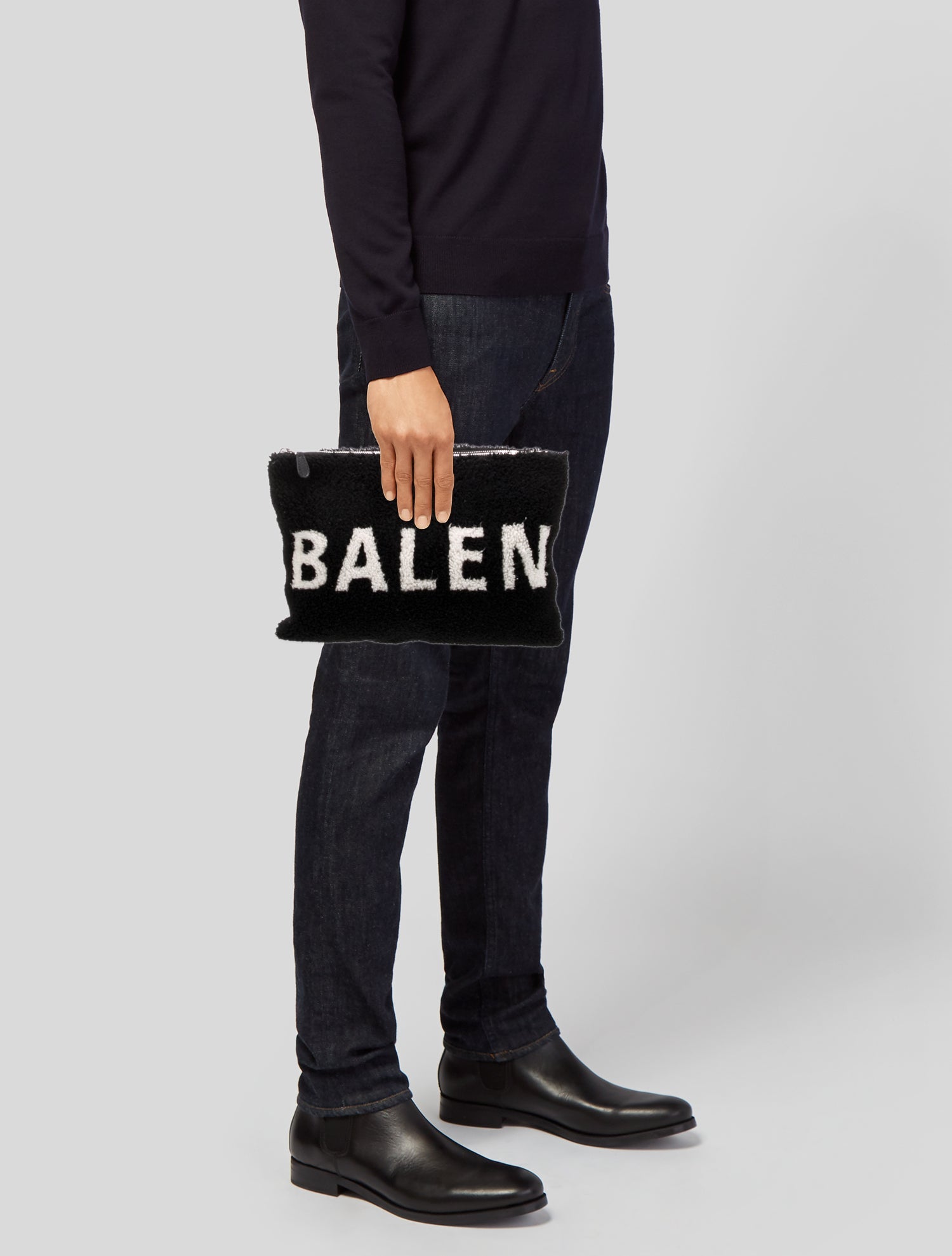 Balenciaga Shearling Pouch